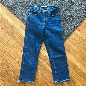 Levi's Premium Wedgie Straight Dark Blue Size 24